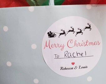 Christmas Gift Stickers, Personalized Christmas Gift Stickers, Merry Christmas Labels, Custom Christmas Gift Stickers, Santa Gift Tag