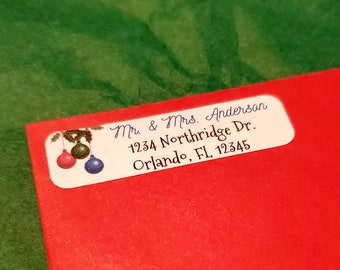 Christmas Return Address Labels, Personalized Christmas Return Address labels, Custom Christmas card address labels, Address Labels
