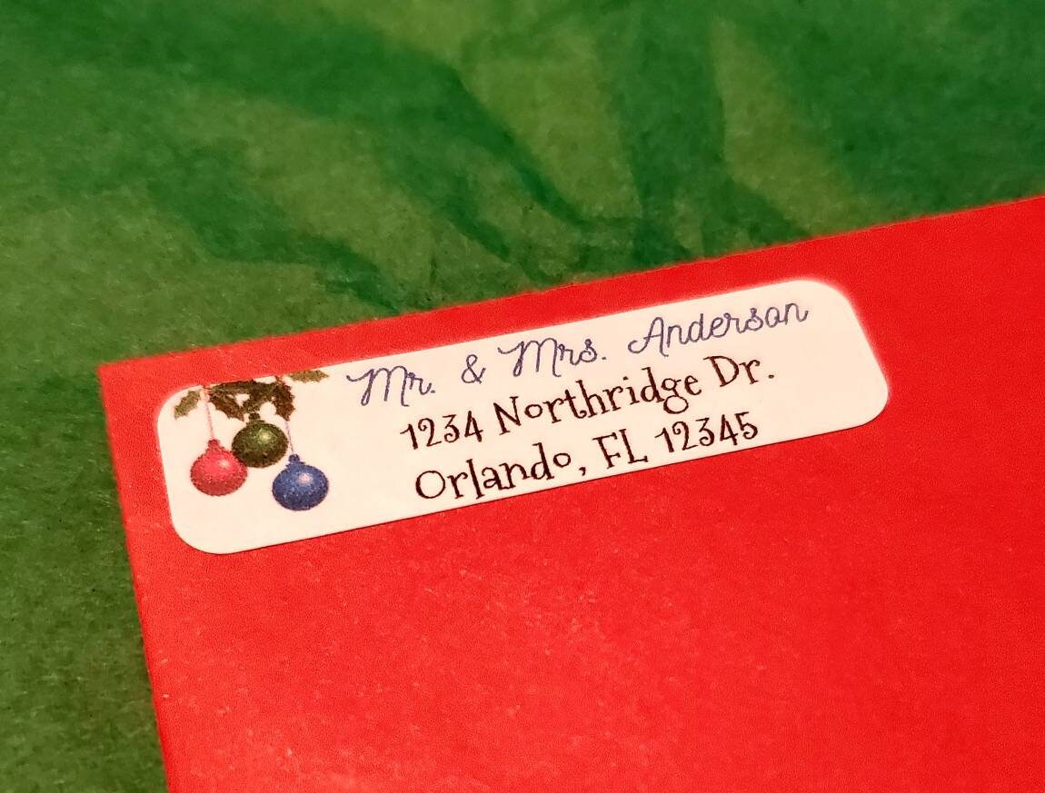 Christmas Return Address Labels, Personalized Christmas Return Address labels, Custom Christmas card address labels, Address Labels