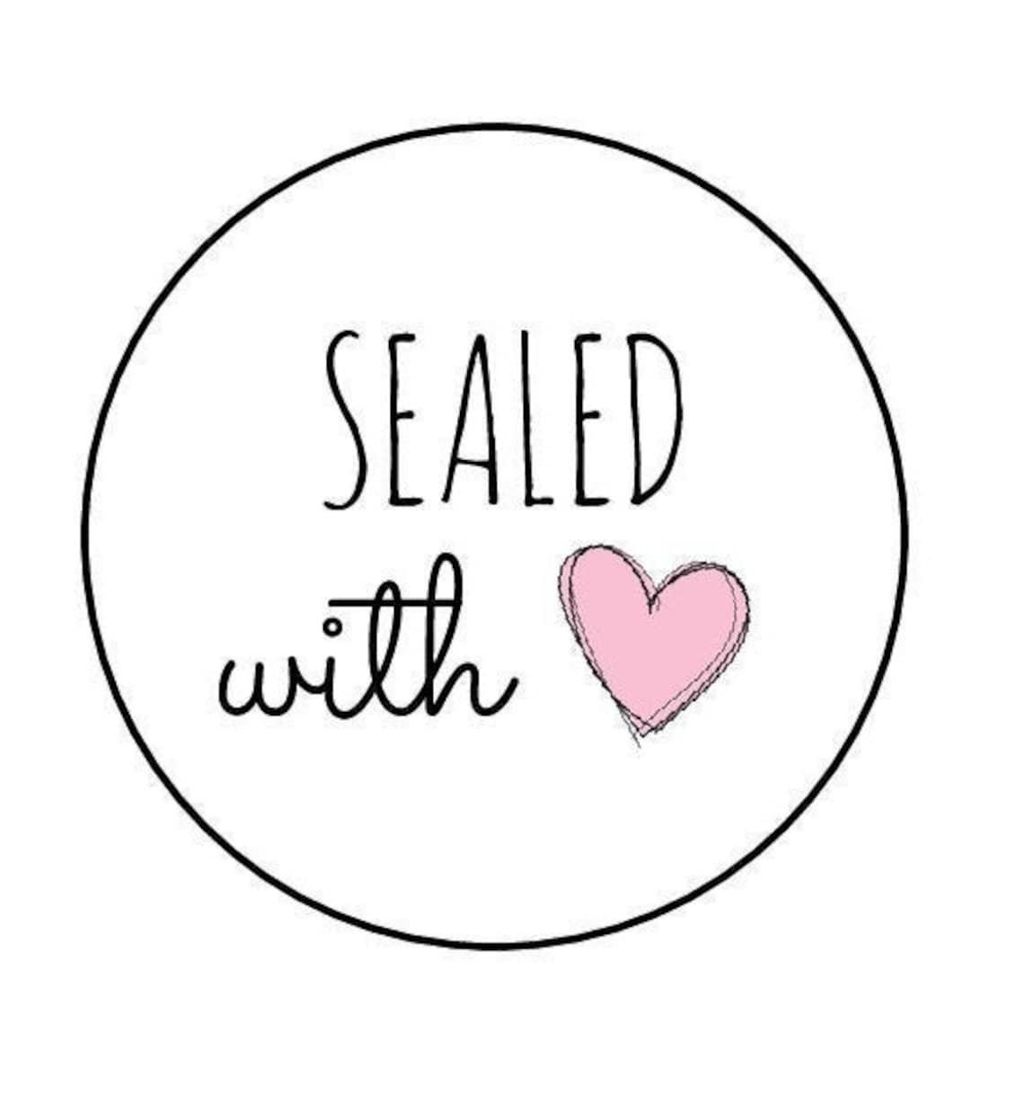 Sealed with love sticker sealed with love label Etsy
