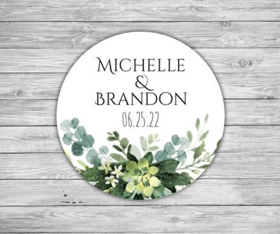 Personalized Rustic Eucalyptus Wreath Bridal Wedding Favor Labels, Bridal Shower Party Favor Labels, Wedding Favors,30 stickers per page, STICKERS ONLY :