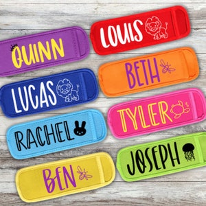 Personalized Popsicle holder, Custom Popsicle Holder, Customized Popsicle Sleeve, Kid&#39;s Popsicle Holders, Colored Popsicle Holders, Sleeve