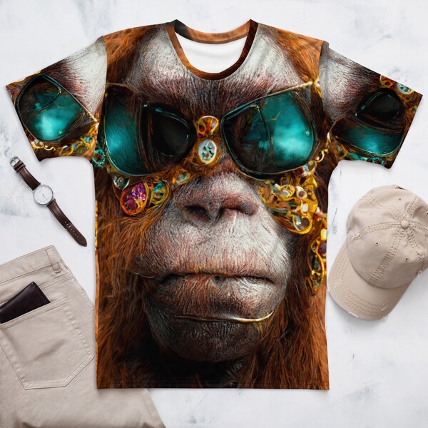 Orangutan all over print, rave top, festival clothes, cochella