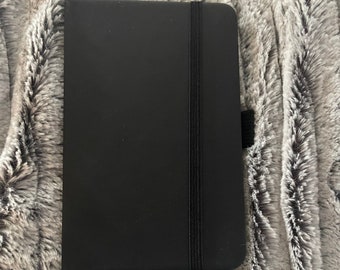 A6 Pocket Journal: Little Black Notebook with Pen Holder