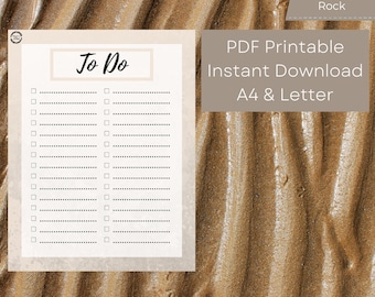 Sand To Do List: Productivity Checklist (Instant Download)
