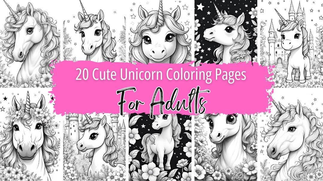 20 Cute Unicorn Coloring Pages for Adults | Printable Unicorn Coloring ...