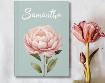 Botanical Journal Hardcover Writing Notebook Flower Design Garden Theme Gift Writers Everyday Planner Personalized Lined Page Book Matte
