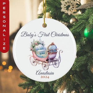 Baby First Christmas Ornament Personalized Baby Christmas Ornament Pink Christmas Custom Holiday Baby Ornament Gift for newborn nursery