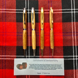 Scotch Whisky Oak Barrel houten balpen balpen (lange snede), ideaal voor schrijvers, whiskyliefhebbers, verjaardagscadeaus of kerstcadeaus