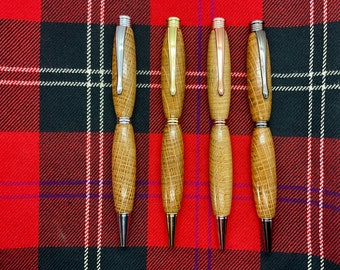 Penna a sfera Scotch Whisky Barrel: penna a torsione in legno realizzata a mano
