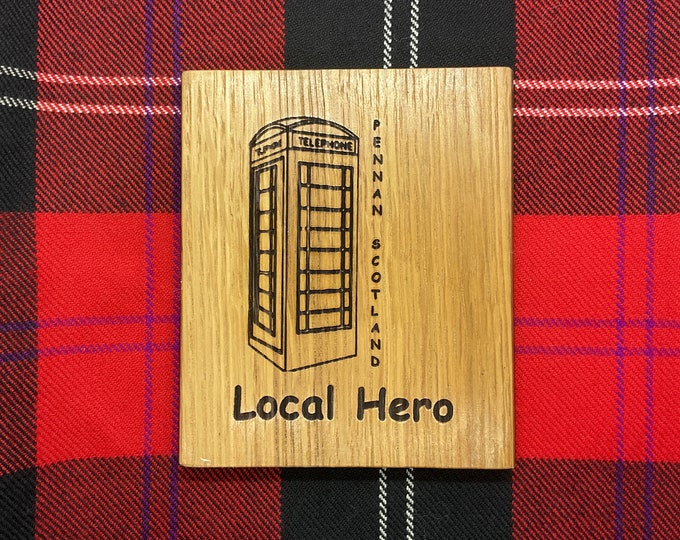 Local Hero Scotch Whisky Oak Barrel Coasters fabriqués à partir de douves de baril., Préfet pour un amateur de whisky ou un cadeau de Noël