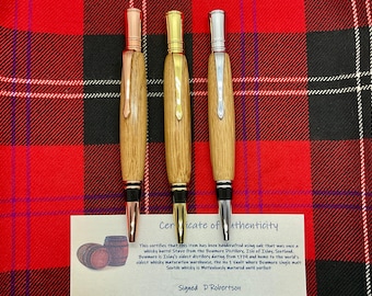 Penna a sfera Scotch Whisky Barrel: penna a torsione realizzata a mano