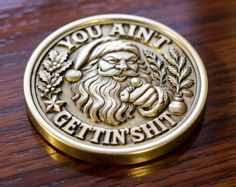 3D Depth Map Funny Santa Coin | Fiber Laser Engraving | LightBurn 3D Slice