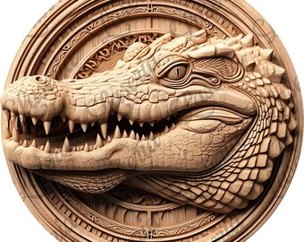ワニ3Dイリュージョンレーザー彫刻ファイル、クラフト用動物レーザー