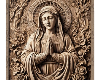 Engrave ready photo Of Virgin Mary