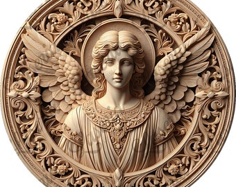 Archangel Michael 3D Illusion: CO2 Laser Engraving File (SVG/PNG)