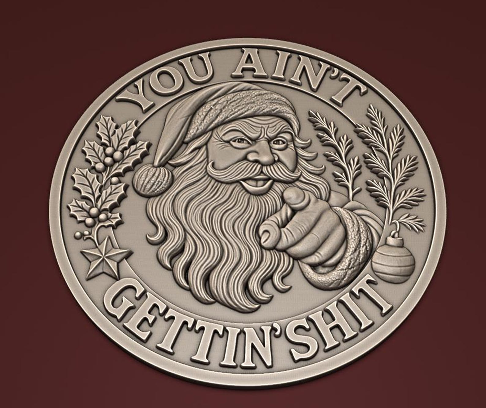 Funny Router Signs Funny Santa STL Design – CNC Router | 3D Print | Christmas Sign - Etsy