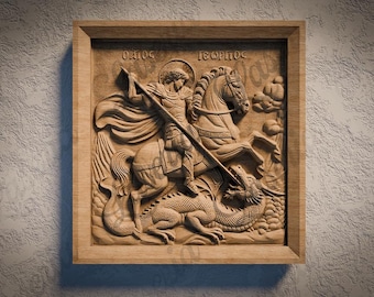 Archivo STL 3D: San Jorge ortodoxo griego / Enrutador CNC / Impresora 3D lista