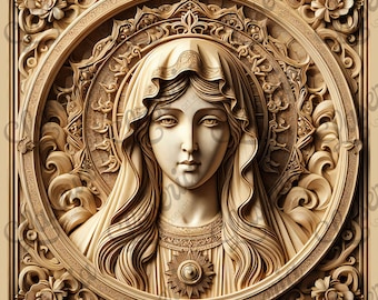 Virgin Mary Engrave ready photo