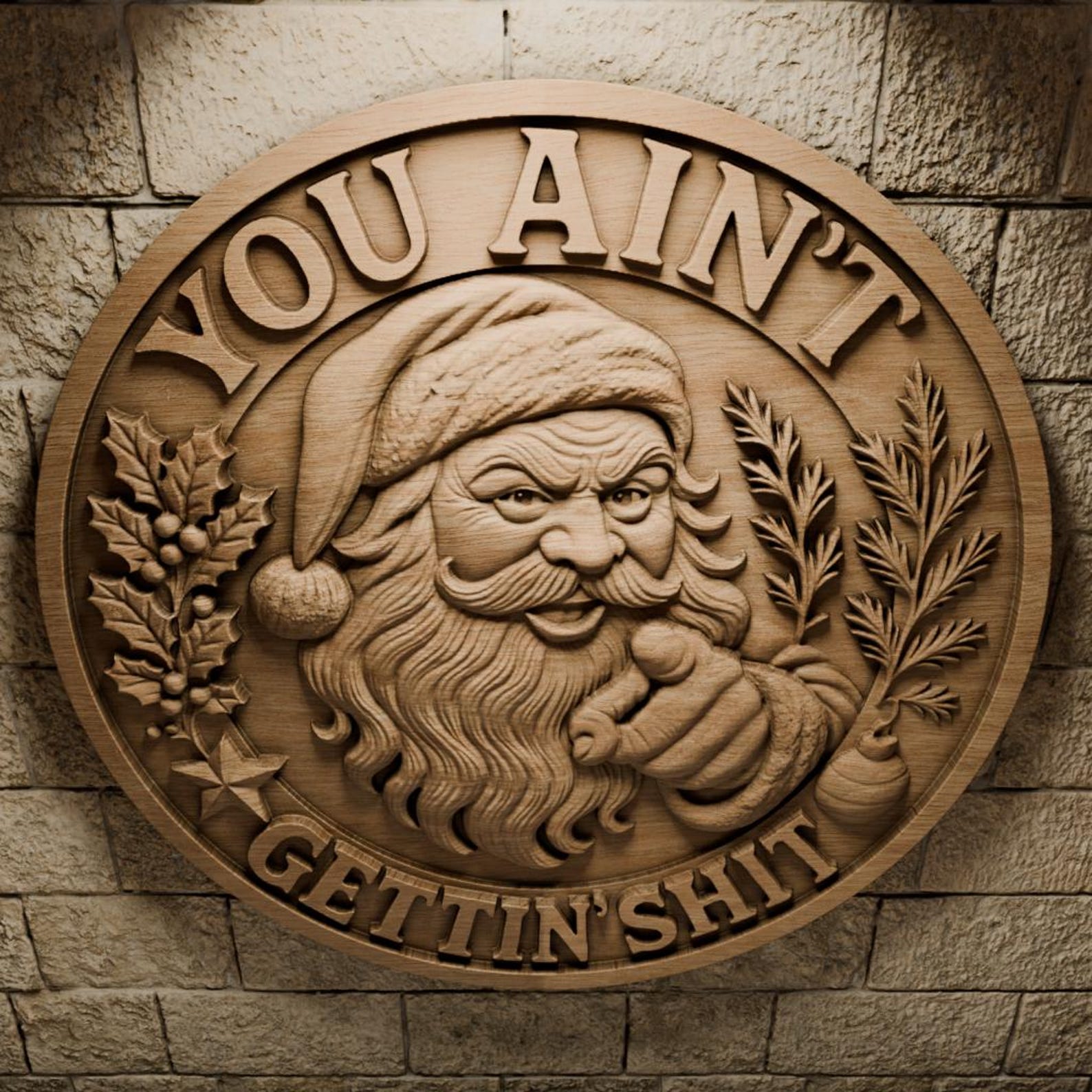 Funny Santa STL Design – CNC Router | 3D Print | Christmas Sign - Etsy ...