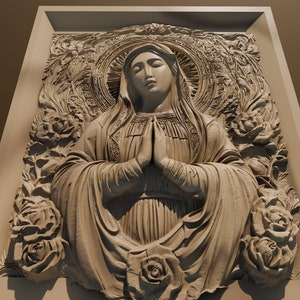 3D STL File for Our Lady of Grace for CNC Routers and 3D Printing | Mary cnc stl file