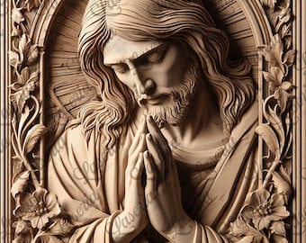 Jesus Christ 3D Engraving Floral Design for CO2 Laser (Digital File)