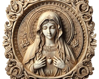 Virgin Mary Engrave ready photo