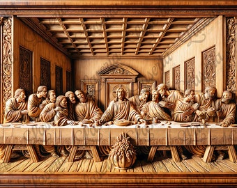 Last Supper Laser Engraving: 3D Digital Art (CO2 & Diode Lasers)