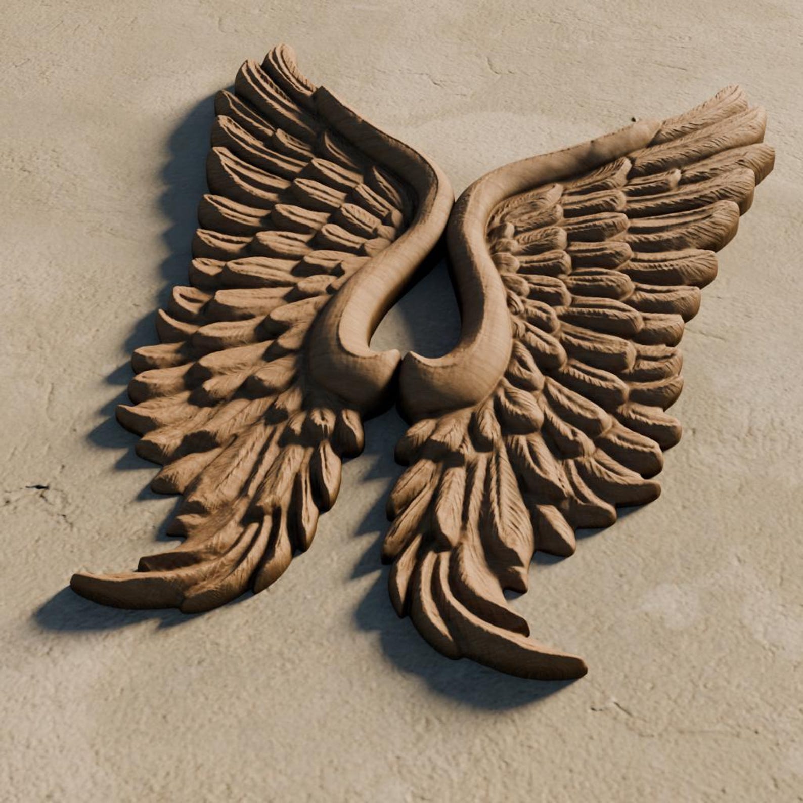 3D STL Design | Angel Wings Bas-relief | CNC Routers | 3D Printing - Etsy