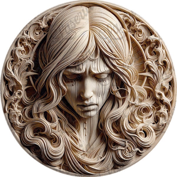 Engrave Your Own 3D Illusion Art with Crying Woman Face | CNC Router Design