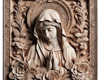 Engrave ready photo Of Virgin Mary