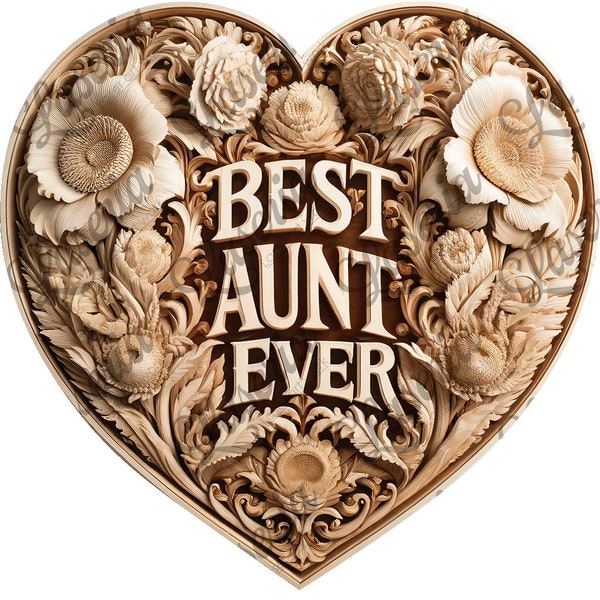 Digital 3D 'Best Aunt Ever' Engraving File, Ideal for CO2 Laser Machines - Mother's Day Gift Design