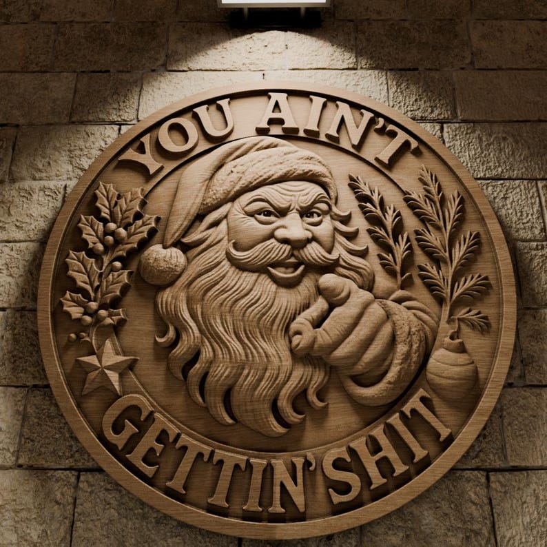 Funny Santa STL Design – CNC Router | 3D Print | Christmas Sign - Etsy ...