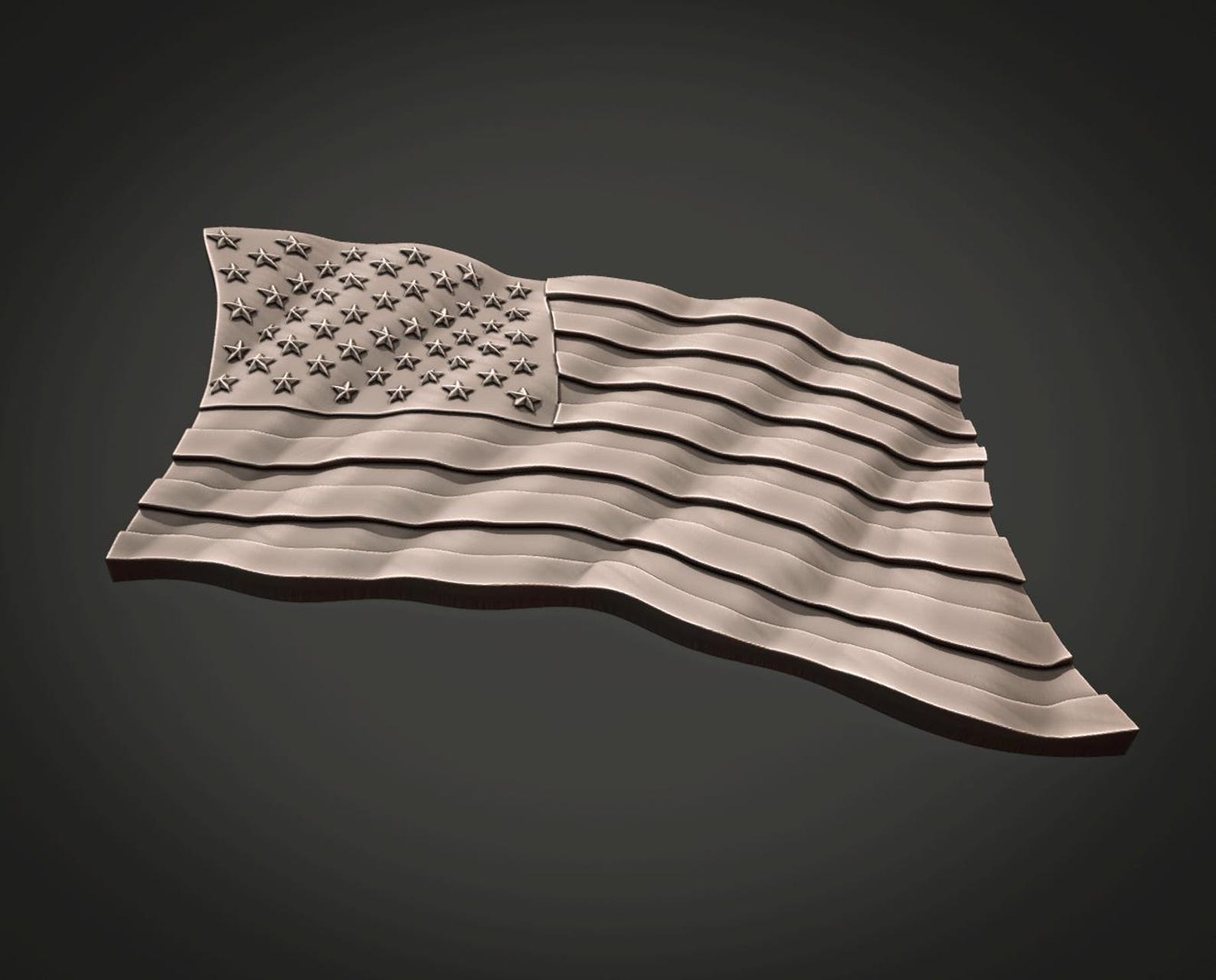 3D STL Design Waving American Flag Relief for CNC Routers and 3D ...