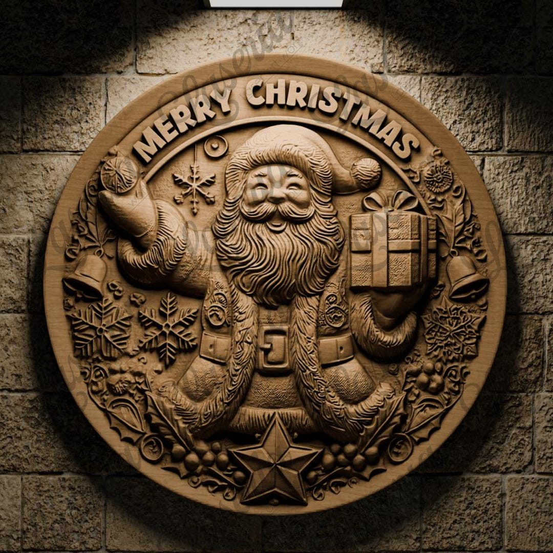 3D STL Design Santa | Christmas Relief for CNC Routers and 3D Printing ...