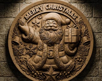 3D STL Design Santa | Christmas Relief for CNC Routers and 3D Printing