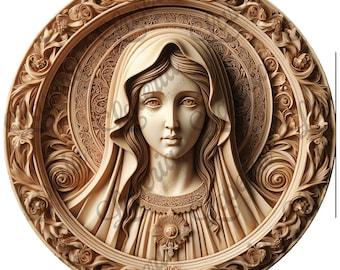 Virgin Mary Engrave ready photo