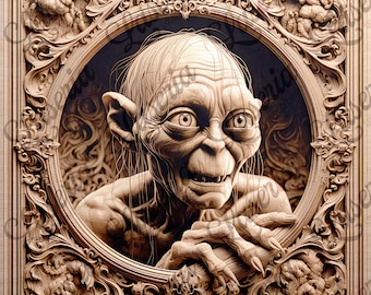 3D-illusie-lasergravure: digitaal bestand fantasiewezen