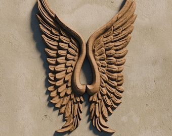 3D STL Design | Angel Wings Bas-Relief | CNC Routers | 3D Printing
