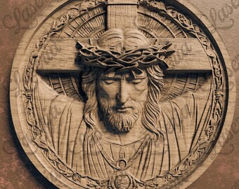 Jesus Christ 3D STL File: CNC Router Engraving, Christian Wall Art (Digital File)
