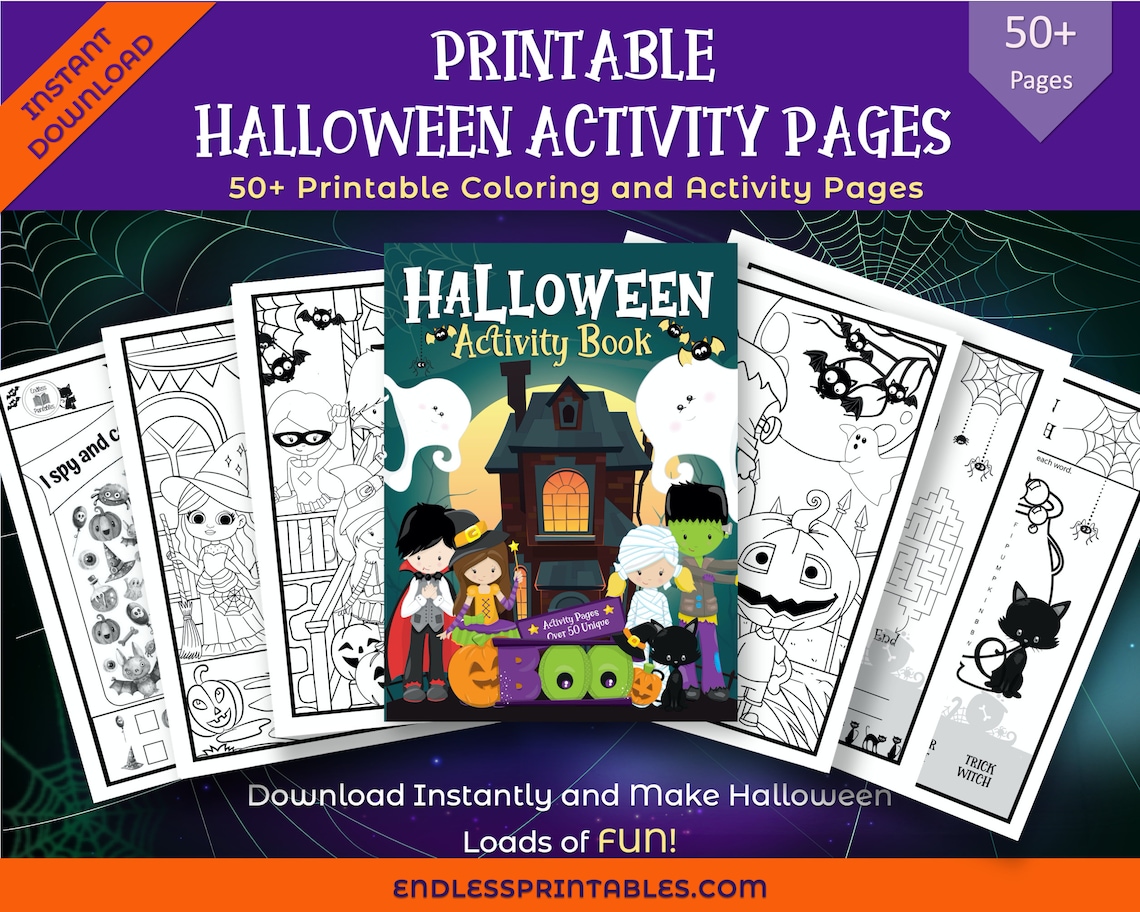 Printable Halloween Activity Pages Halloween Coloring Sheets for Kids Printable Halloween Activity Pages Halloween Coloring Sheets for Kids