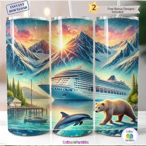 Alaska Cruise Tumbler Wrap - 20oz Sublimation Design (Digital Download)