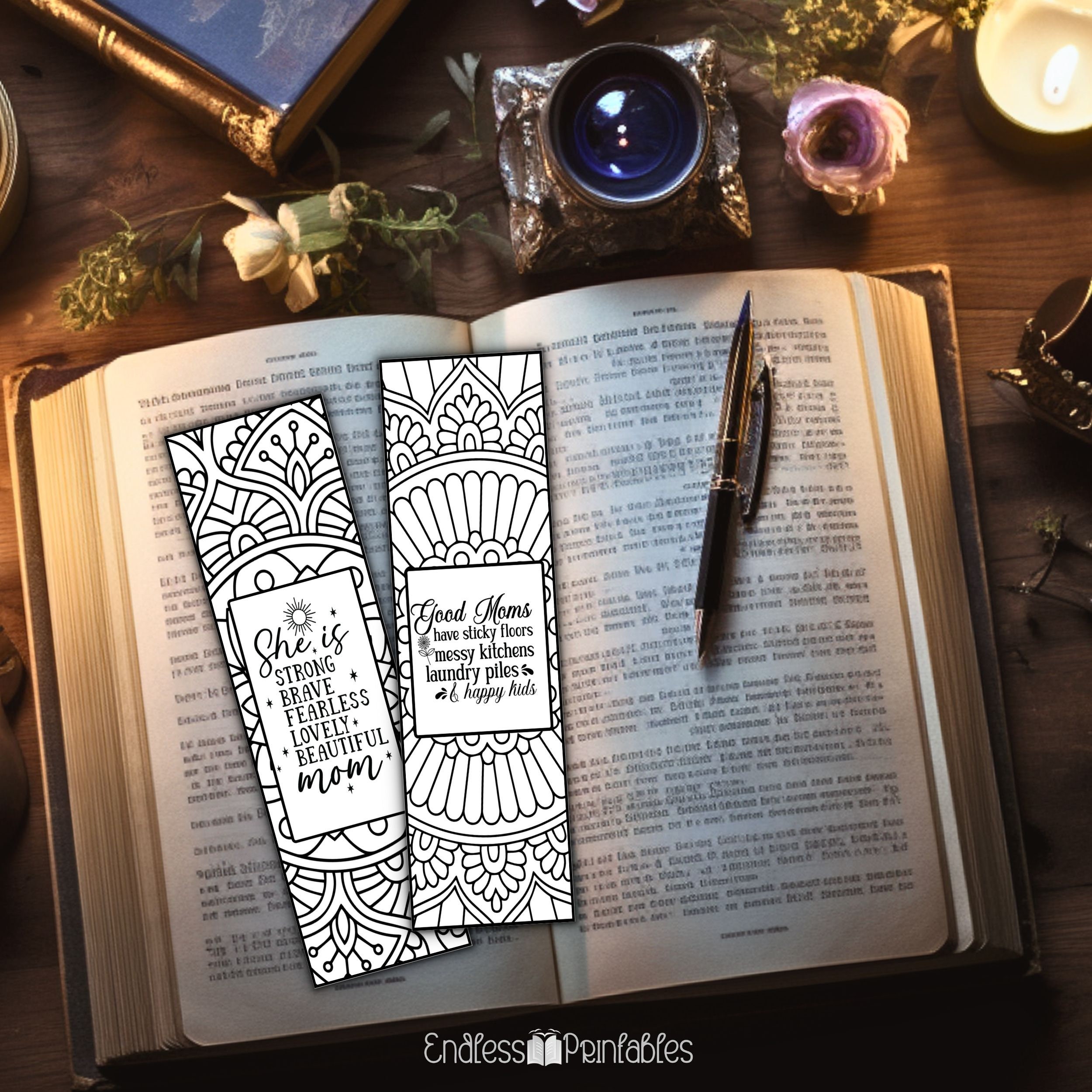 30 Mothers Day Printable Bookmarks, Coloring Bookmark Bundle ...
