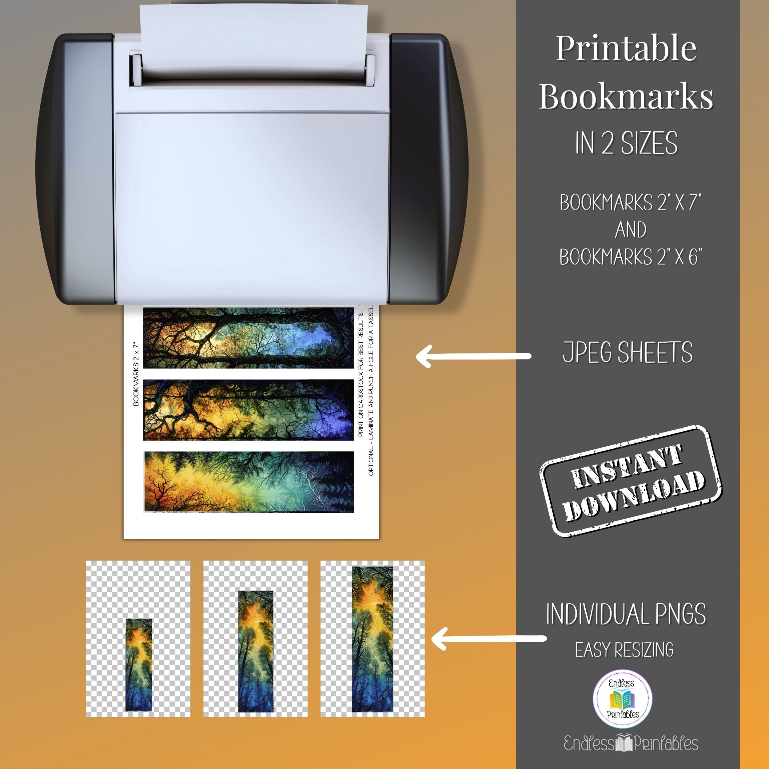 Forest Printable Bookmarks Bundle - 20 PNG Designs (digital Download ...