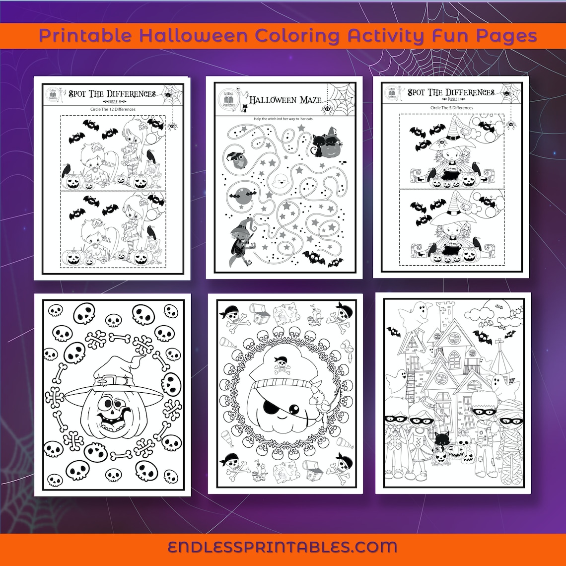 Printable Halloween Activity Pages Halloween Coloring Sheets for Kids Printable Halloween Activity Pages Halloween Coloring Sheets for Kids