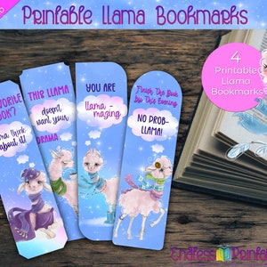 Llama Bookmarks Printable  | Llama Bookmark Set | Book Lover Gift | llama Gift | Cute llama Printable Bookmarks For Readers | Printable PDF