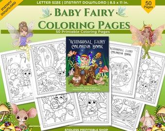 Baby Fairy Coloring Pages - 50 Fantasy Art Designs (Printable PDF)