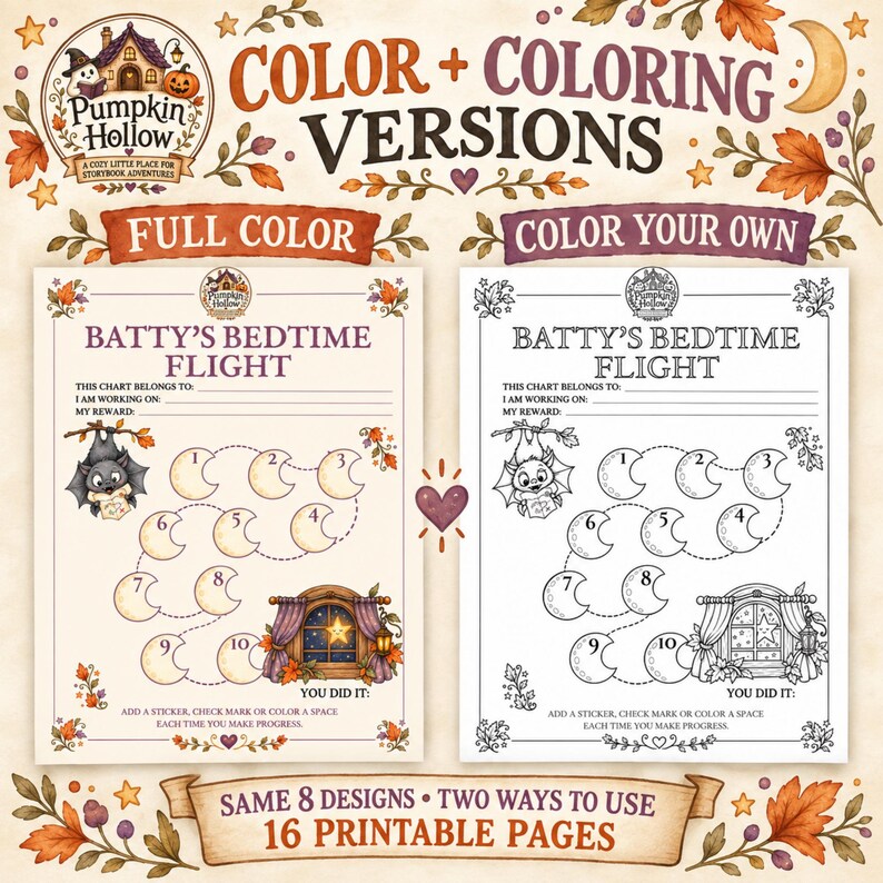 Halloween Reward Charts for Kids, Printable Behavior and Chore Charts ...