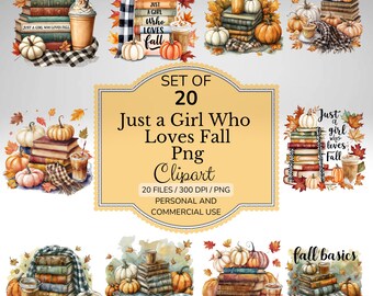 Pacchetto di clipart PNG con vibrazioni autunnali - Foglie autunnali, spezie di zucca (download digitale)