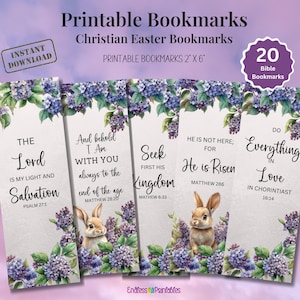 Christian Easter Bookmarks Printable Religious Easter Gifts, Bible Verse Bookmarks Easter Bible Bookmarks Digital Download PNG Bookish Gifts